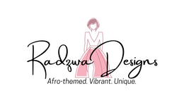 Brand logo for Radzwa Designs, an online store that sell vibrant, unique clothes in African print fabrics