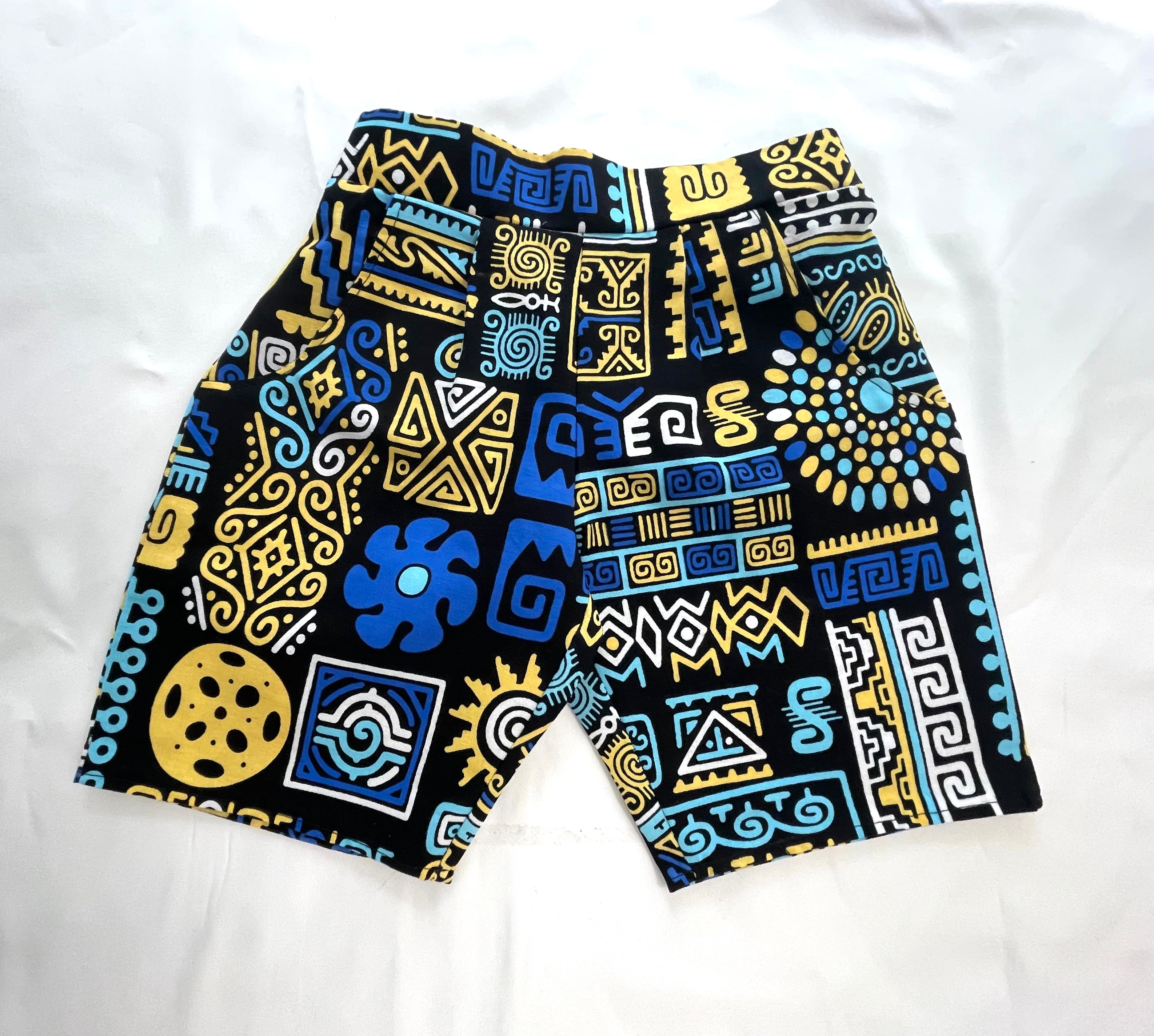 Kente African print shorts and t-shirt outfit