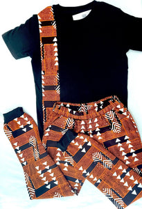 African print pants plus matching t-shirt for kids