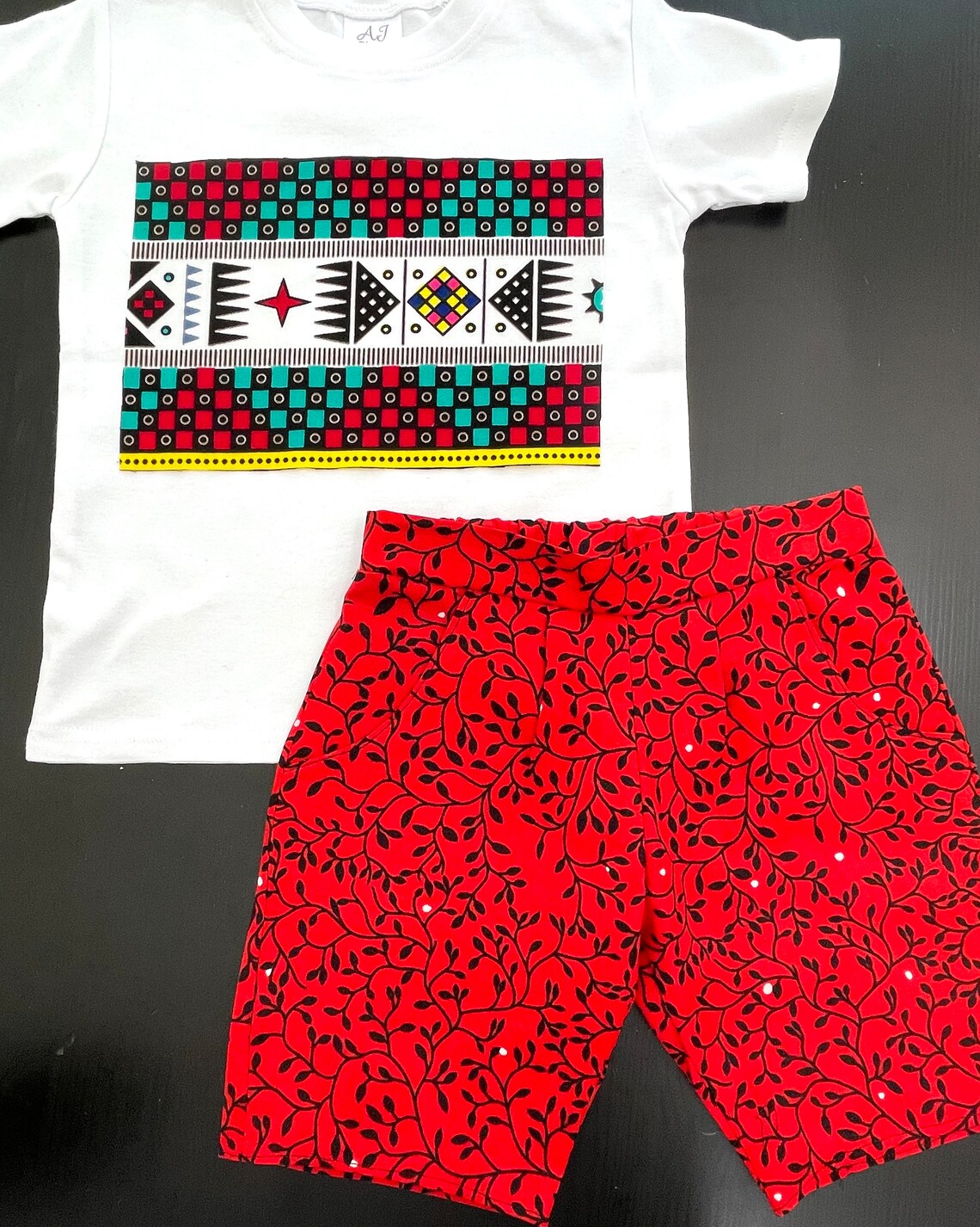 Boys shorts and t-shirt African print outfit