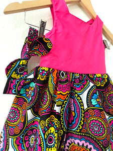 Pink African print ankara dress for girls