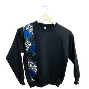 Adult and Kids Sweatshirt with African print ankara fabric detail