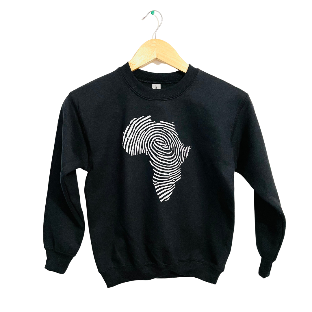 Adult and Kids Sweatshirt with African fingerprint map