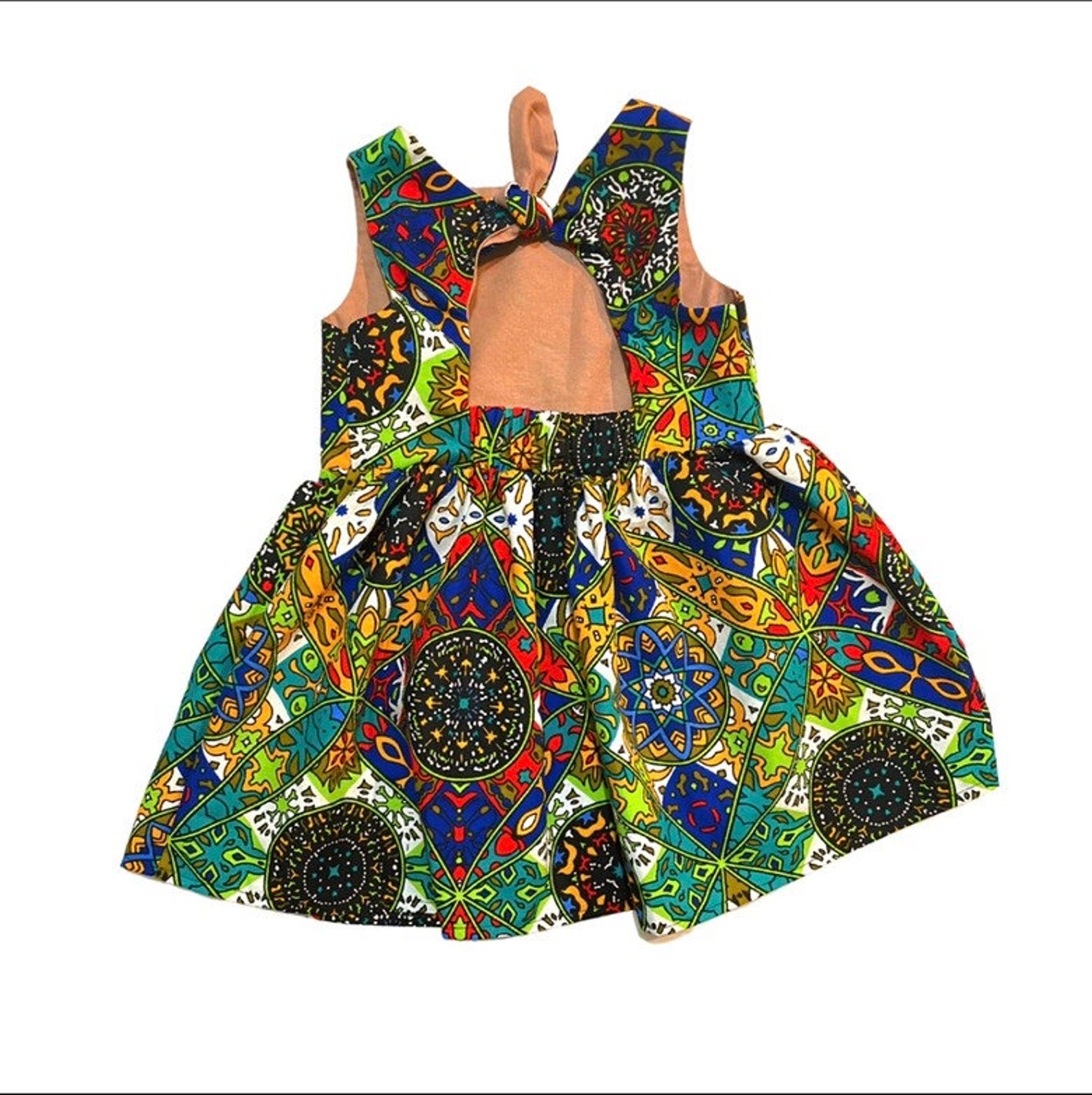 Multicolor African print ankara dress for girls