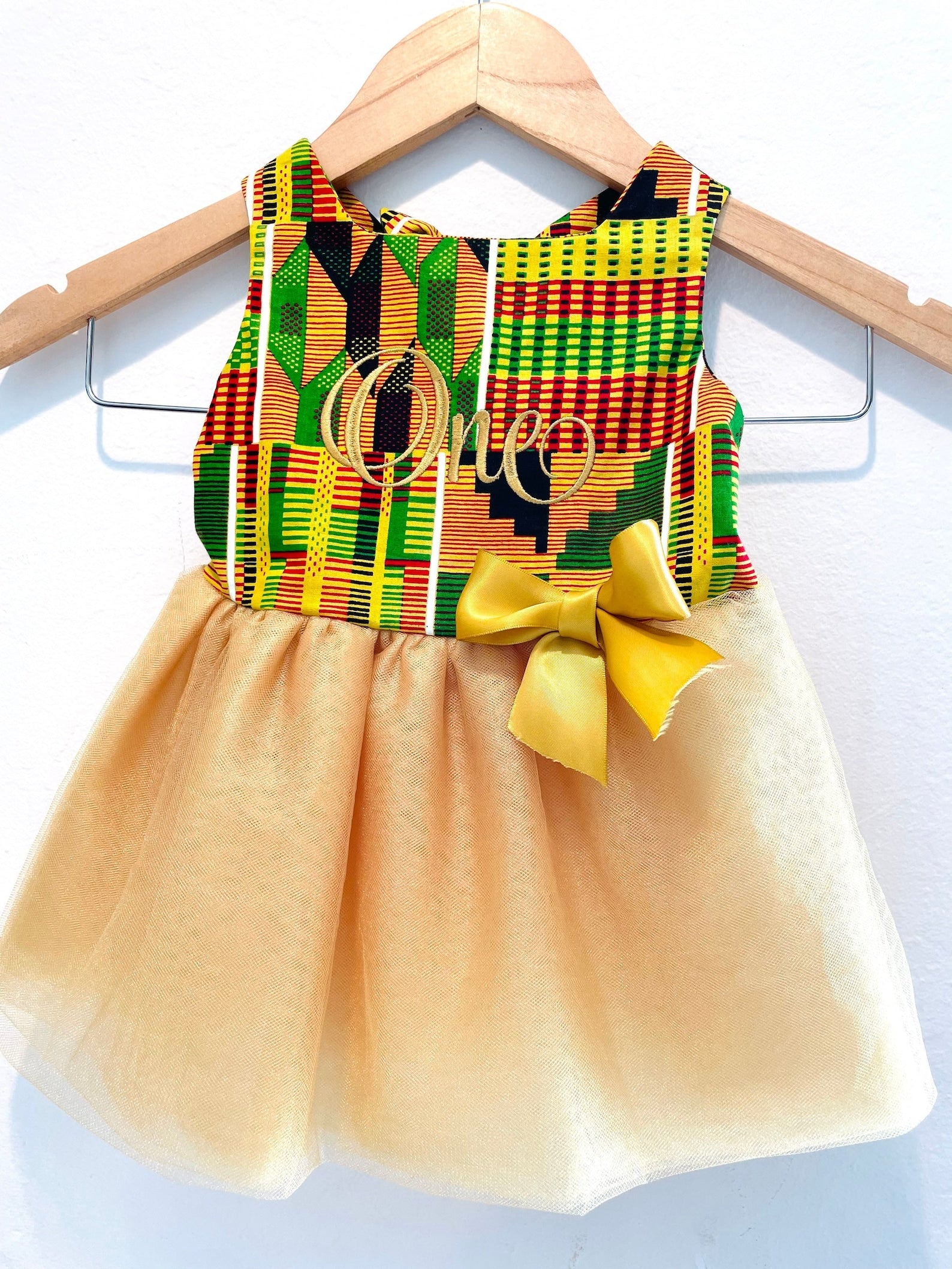 Personalized African print birthday dress for baby girl