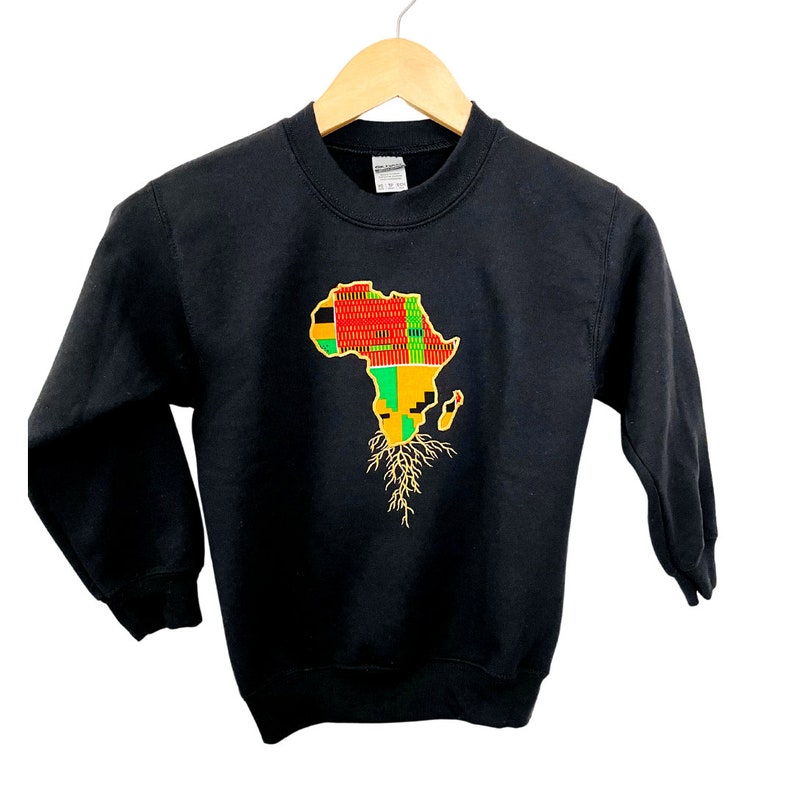 Adult and Kids Sweatshirt with African roots map in ankara fabric