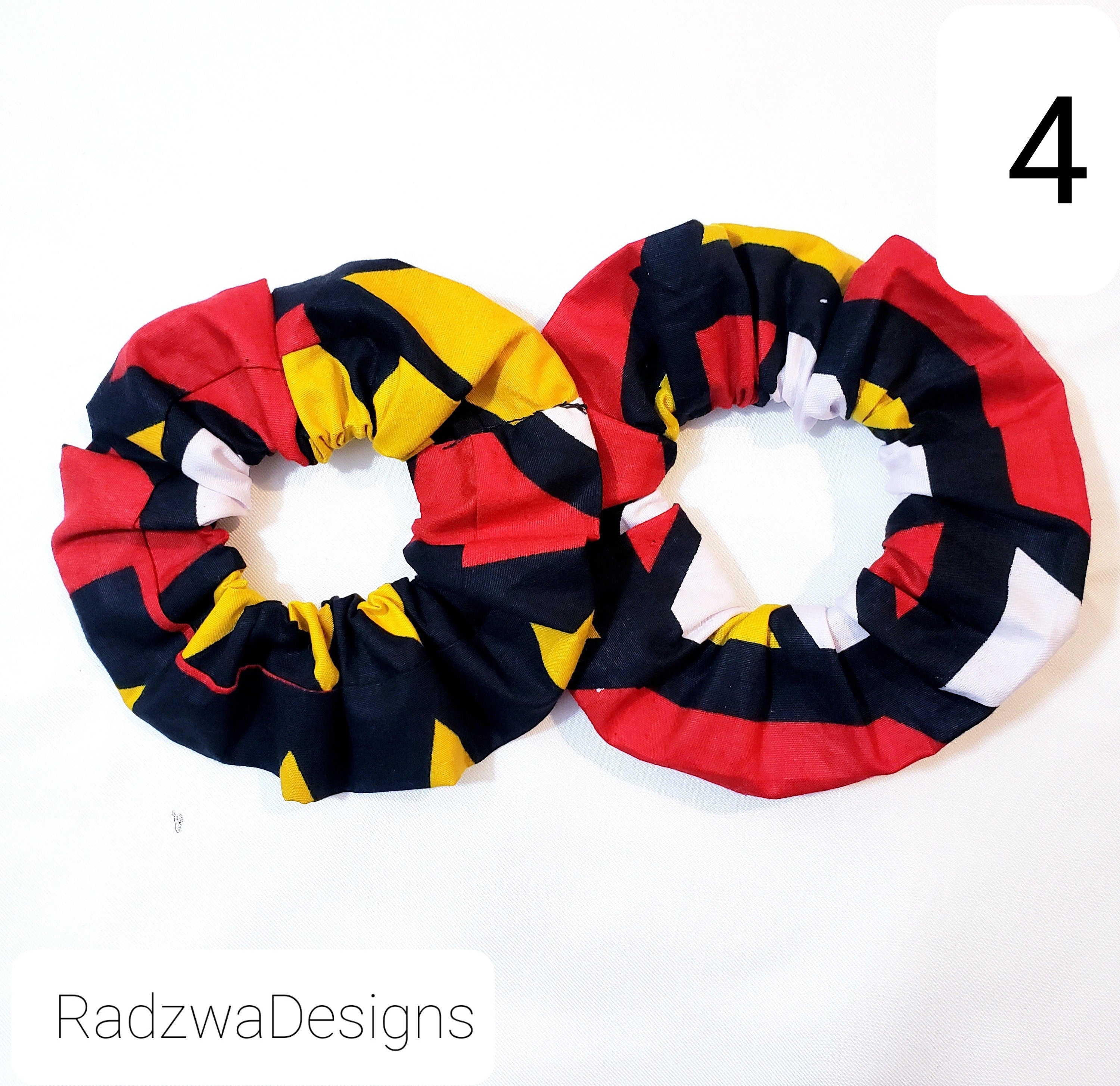 Colorful scrunchies pack of 2 in African print, ankara scrunchies set of 2, African print scrunchie