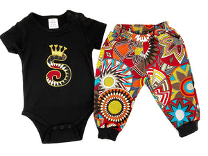 Unisex pant and shirt outfit in African print