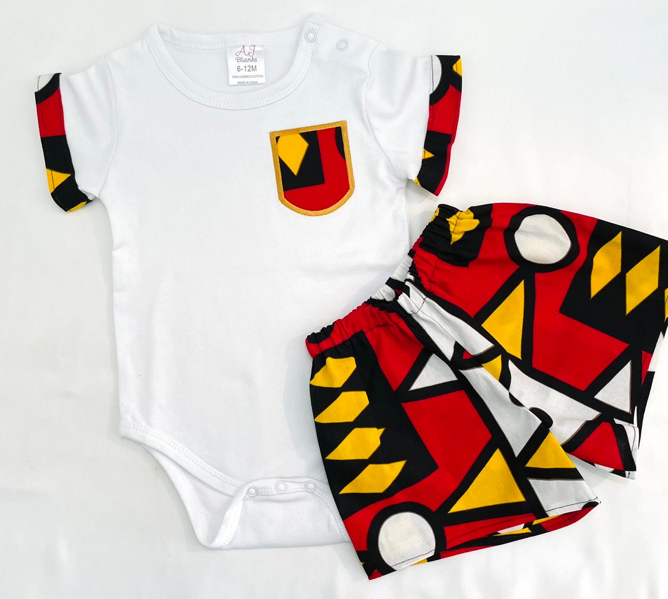 Shorts in African print ankara and t-shirt outfit