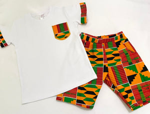 Shorts in African print ankara and matching tshirt